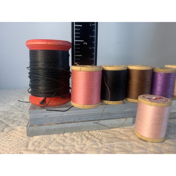 Vintage Sewing Thread wood spool Set of 8 #13 - Picture 4 of 7